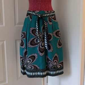 NWT east 5th brand green floral skirt size 6